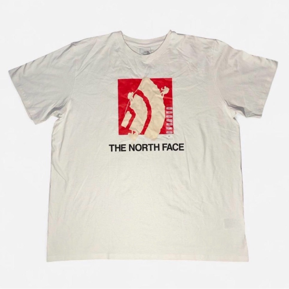 The North Face White Tee with Red Logo